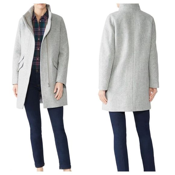 J.Crew Grey Cocoon Wool Coat - Picture 1 of 10